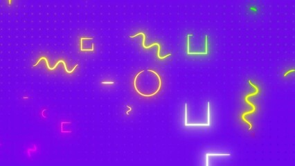 Abstract dynamic background. Colored shapes appear and disappear.