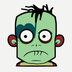 Zombie vector illustration. Cute cartoon monster. Halloween character.