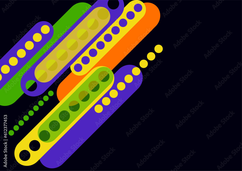 Poster abstract geometric colorful background with circles, rounded rectangles. graphic pattern of simple s