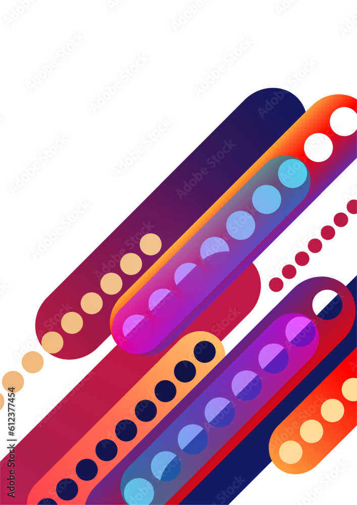 Poster abstract geometric colorful background with circles, rounded rectangles. graphic pattern of simple s