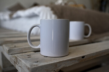 White ceramic cup without pattern for sublimation, A cup for tea
