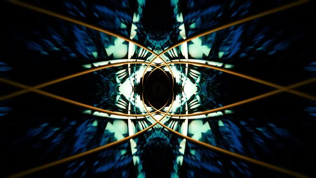 seamless loop Psychedelic 3D 4k kaleidoscope sacred geometry geometric patterns for live concert music video abstract trippy acid trance dmt lsd colorful art. Place for logo