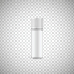 Pharmaceutical bottle for drugs. Blank container for pills. Vector illustration. White medicine packaging mock up design.