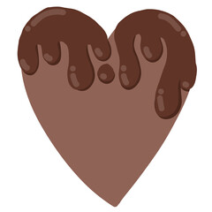 Cute heart-shaped hand drawn, vibrant heart, pastel-colored heart, heart melting like dripping water.