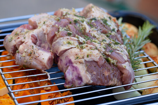 Roast Lamb With Rosemary And Vegetables