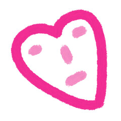 Cute heart-shaped hand drawn, vibrant heart, pastel-colored heart, heart melting like dripping water.