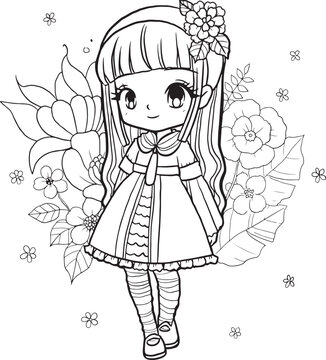 Premium Vector  Profile girl avatar cartoon doodle kawaii anime coloring  page cute illustration drawing clipart