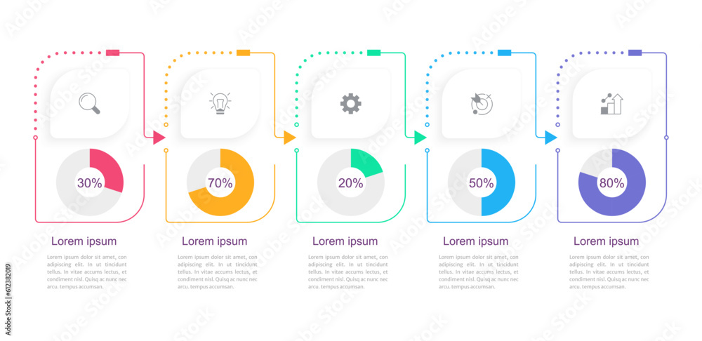 Poster annual company report infographic chart design template set. editable infochart with icons. instruct