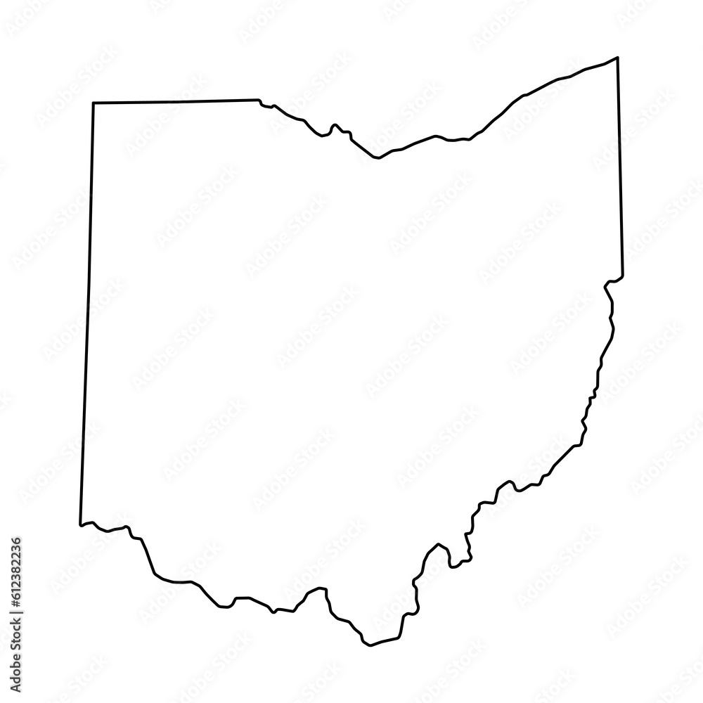 Wall mural ohio map shape, united states of america. flat concept icon symbol vector illustration