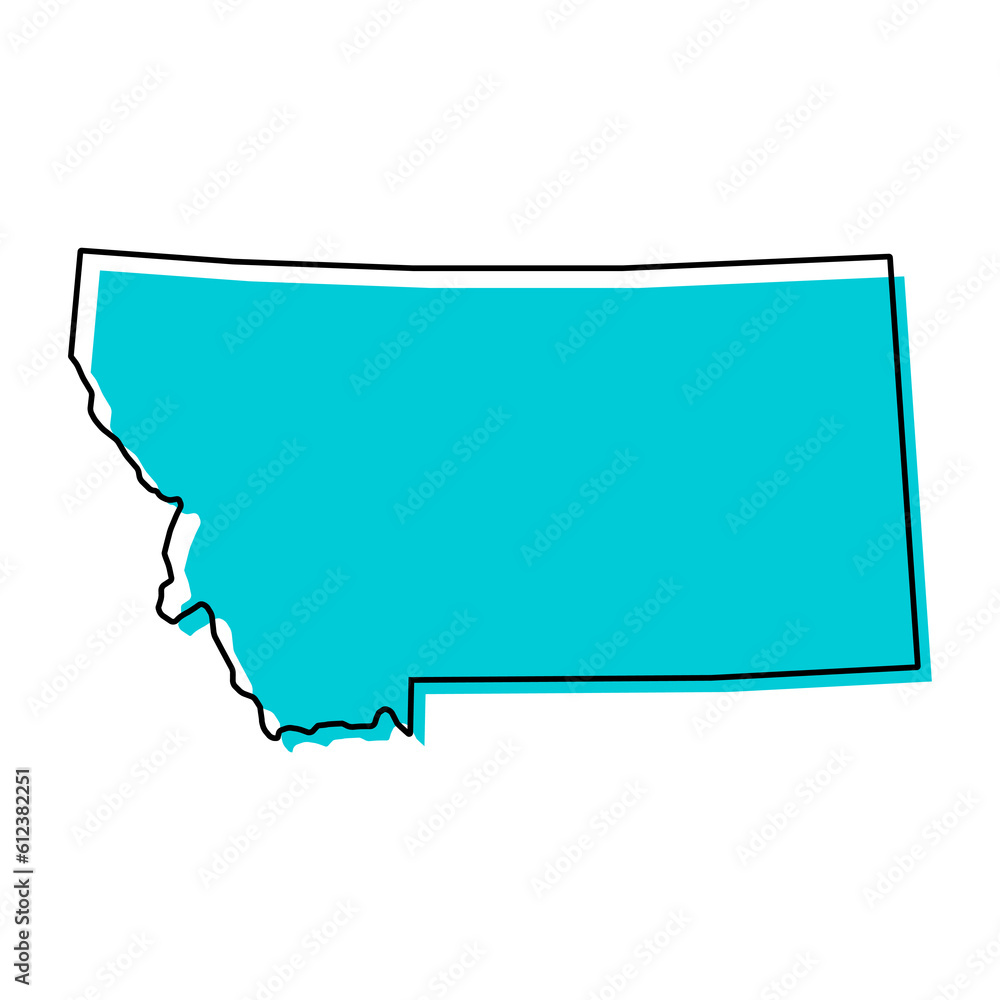 Wall mural Montana map shape, united states of america. Flat concept icon symbol vector illustration