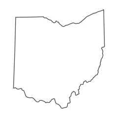 Fotobehang Ohio map shape, united states of america. Flat concept icon symbol vector illustration © koblizeek