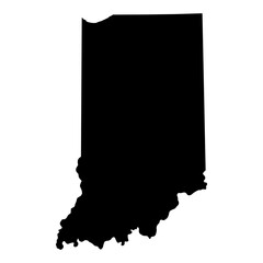 Indiana map shape, united states of america. Flat concept icon symbol vector illustration