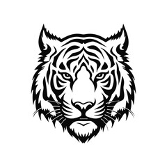 tiger head vector wild animal illustration