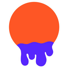 Elemental spherical fragments with melted water droplets, bright circular geometric fragments, melted chocolate.