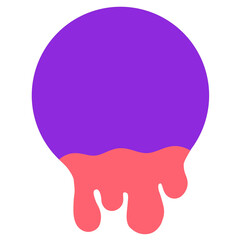 Elemental spherical fragments with melted water droplets, bright circular geometric fragments, melted chocolate.