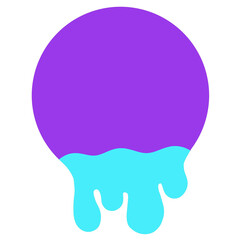 Elemental spherical fragments with melted water droplets, bright circular geometric fragments, melted chocolate.