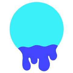 Elemental spherical fragments with melted water droplets, bright circular geometric fragments, melted chocolate.