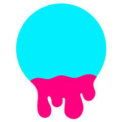 Elemental spherical fragments with melted water droplets, bright circular geometric fragments, melted chocolate.