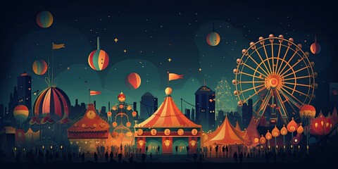 Festivals and masquerade, circus festive background. Generative ai. - obrazy, fototapety, plakaty