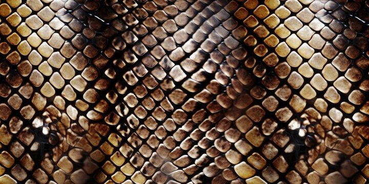 Snake skin texture, wide background. Generative ai.