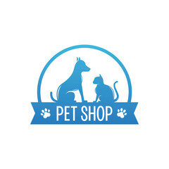 pet shop vector logo, dog and cat grooming suitable for company symbol