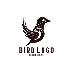 Abstract colourful bird logo design template vector