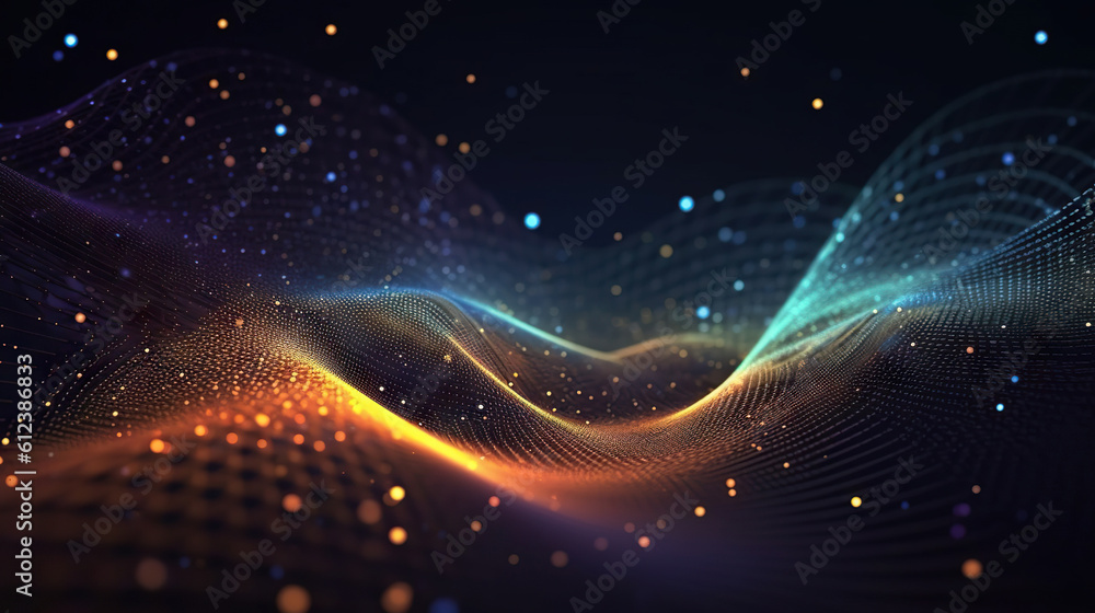 Poster modern digital abstract 3d background. can be used in the description of network abilities, technolo