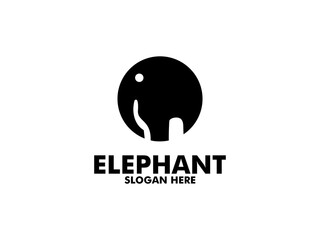 Elephant Circle Shape logo vector template