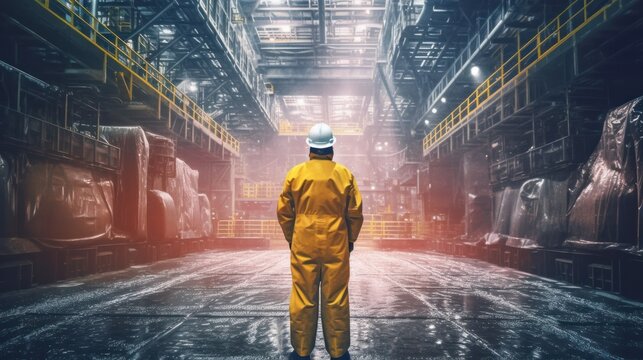 a factory worker ooking at a manufacturing line