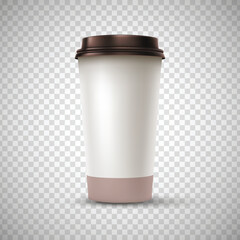 Vector realistic blank paper coffee cup set isolated. Vector.