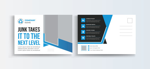 Professional Business Postcard, Creative Junk Removal ads, trash removal banner design template, Event Card layout, Invitation card, Direct Mail EDDM template