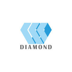 diamond arrows geometric shadow logo vector