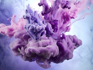 Obraz premium Abstract Background of Violet pastel ink smoke cloud in water