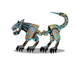 tiger robot vector illustration on white background