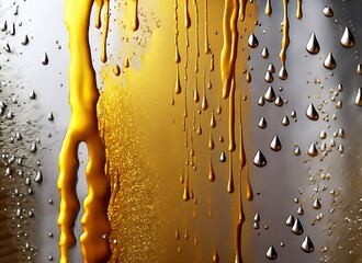 Water color golden dripping background