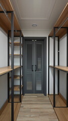 It is better to install the door of the dressing room with a door that allows ventilation