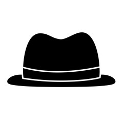 Cute man hat silhouette 