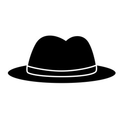 Cute man hat silhouette 