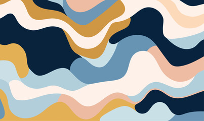 Colorful line shapes abstract background. Vector waves Illustration