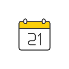 21 Date icon design with white background stock illustration
