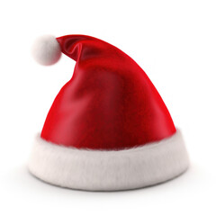 Santa Claus Red Hat Isolated. Illustration AI Generative.