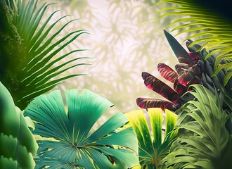 Tropical background with exotic nature