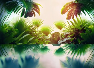 Tropical background with exotic nature