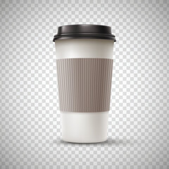 Disposable paper coffee cup. Plastic cup. vector illustration.