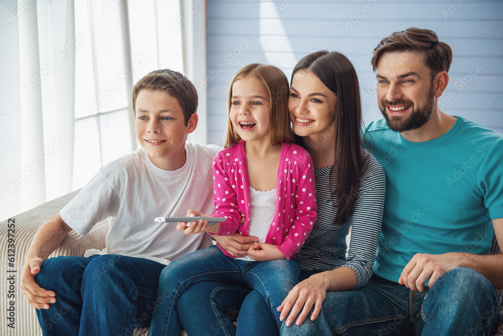 Wall mural Family at home