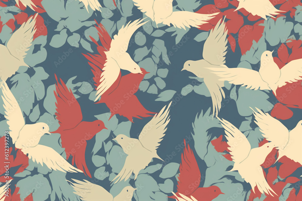 Wall mural seamless and repeating pattern. ai generative