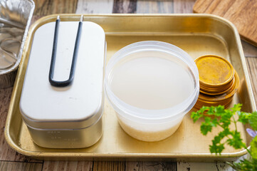 アルコールストーブで炊くご飯