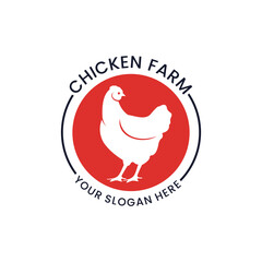 minimalist chicken farm vector suitable for company logos
