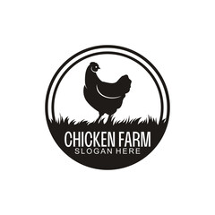 minimalist chicken farm vector suitable for company logos