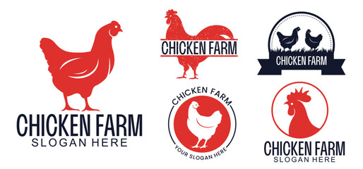 minimalist chicken farm vector suitable for company logos